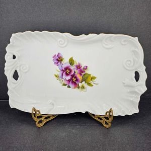 Vintage Winrose Collection floral transferware porcelain serving plate USA